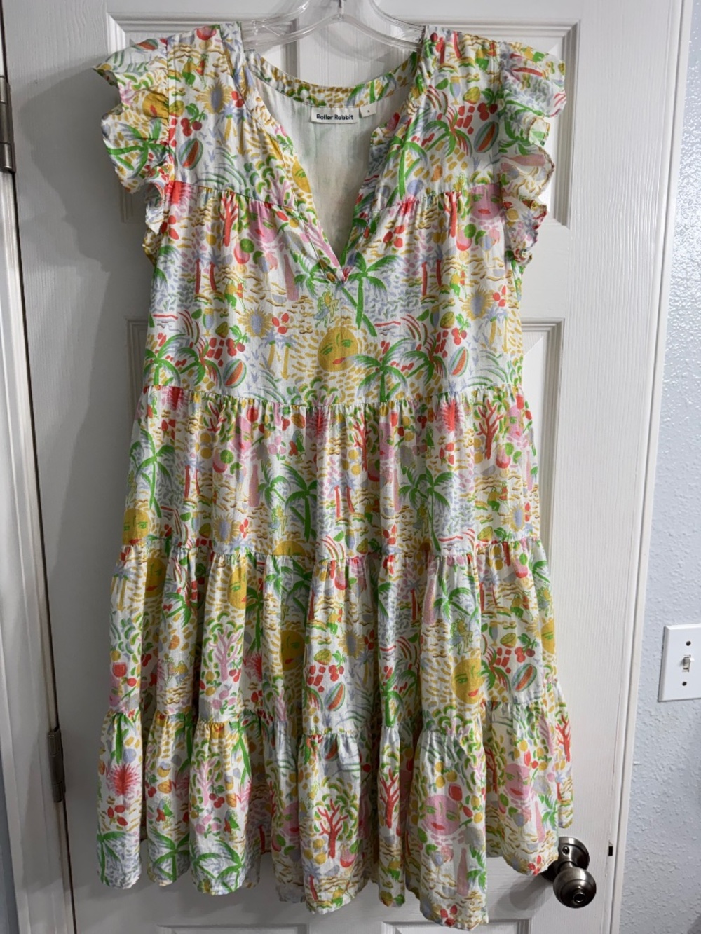 Roller Rabbit Pippa Dress Linen Bari White size Small